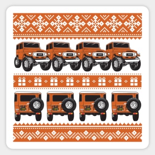 FJ40 Christmas Sweater in Orange Sticker